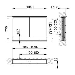 Keuco Royal Lumos Spiegelschrank Wandeinbau 2-türig kurze Tür, mit Spiegelheizung, 1... KEUCO-14318171304 4017214930319 (Abb. 1)