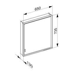 Keuco Royal Lumos Spiegelschrank Wandvorbau 1-türig lange Tür, Anschlag rechts, 650x... KEUCO-14321172101 4017214958689 (Abb. 1)