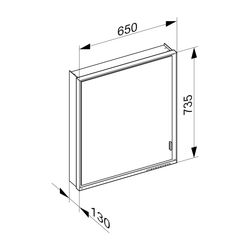 Keuco Royal Lumos Spiegelschrank Wandvorbau 1-türig lange Tür, Anschlag links, 650x7... KEUCO-14321172201 4017214958771 (Abb. 1)