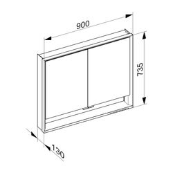 Keuco Royal Lumos Spiegelschrank Wandvorbau 2-türig kurze Tür, mit Spiegelheizung, 9... KEUCO-14323171304 4017214959143 (Abb. 1)