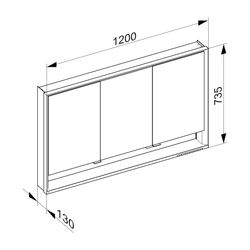 Keuco Royal Lumos Spiegelschrank Wandvorbau 3-türig kurze Tür, mit Spiegelheizung 12... KEUCO-14325171304 4017214959662 (Abb. 1)