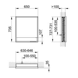 Keuco Royal Lumos Spiegelschrank Wandeinbau 1-türig kurze Tür, Anschlag links, Spieg... KEUCO-14331171204 4017214960873 (Abb. 1)