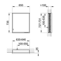 Keuco Royal Lumos Spiegelschrank Wandeinbau 1-türig lange Tür, Anschlag rechts, 650x... KEUCO-14331172101 4017214961023 (Abb. 1)