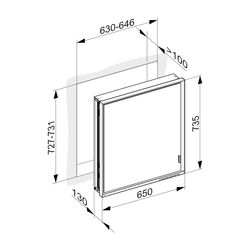 Keuco Royal Lumos Spiegelschrank Wandeinbau 1-türig lange Tür, Anschlag links, 650x7... KEUCO-14331172201 4017214961115 (Abb. 1)