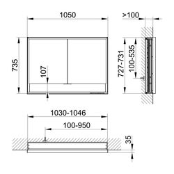 Keuco Royal Lumos Spiegelschrank Wandeinbau 2-türig kurze Tür, mit Spiegelheizung, 1... KEUCO-14338171304 4017214962785 (Abb. 1)