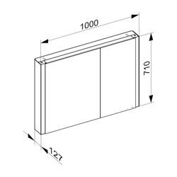Keuco Somaris Spiegelschrank Wandvorbau 2-türig asymmetrisch, mit Heizung und 1 Stec... KEUCO-14503372201 4017214974467 (Abb. 1)