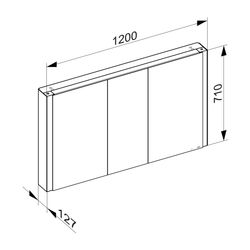 Keuco Somaris Spiegelschrank Wandvorbau 3-türig, mit 2 Steckdosen, 1200x710x128mm, E... KEUCO-14504853100 4017214974573 (Abb. 1)