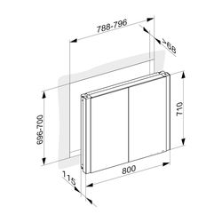 Keuco Somaris Spiegelschrank Wandeinbau 2-türig, mit Spiegelheizung und 1 Steckdose,... KEUCO-14512512101 4017214974924 (Abb. 1)