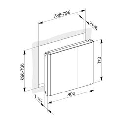 Keuco Somaris Spiegelschrank Wandeinbau 2-türig asymmetrisch, breite Tür links, mit ... KEUCO-14512372200 4017214974870 (Abb. 1)