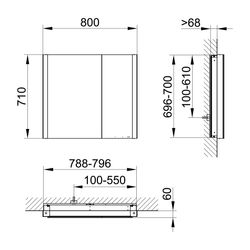 Keuco Somaris Spiegelschrank Wandeinbau 2-türig asymmetrisch, mit Heizung und 1 Stec... KEUCO-14512372201 4017214974863 (Abb. 1)