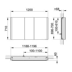 Keuco Somaris Spiegelschrank Wandeinbau 3-türig, mit Spiegelheizung und 2 Steckdosen... KEUCO-14514003101 4017214975167 (Abb. 1)