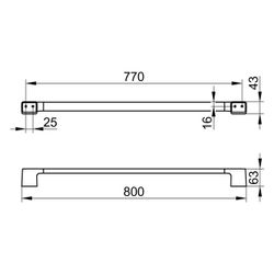 Keuco Aveno Badetuchhalter, 800mm, mit Befestigungsset, Schwarz matt, 14601370800... KEUCO-14601370800 4017214230778 (Abb. 1)