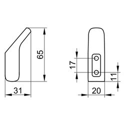 Keuco Aveno Handtuchhaken, mit Befestigungsset, Verchromt, 14614010000... KEUCO-14614010000 4017214230570 (Abb. 1)