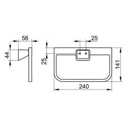 Keuco Aveno Handtuchring, schwenkbar, mit Befestigungsset, Verchromt, 14621010000... KEUCO-14621010000 4017214981175 (Abb. 1)