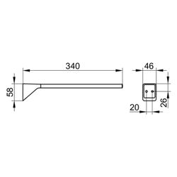 Keuco Aveno Handtuchhalter 1-armig, 340mm, starr, mit Befestigungsset, Schwarz matt,... KEUCO-14622370000 4017214981335 (Abb. 1)