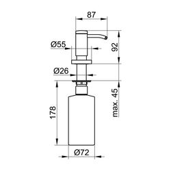 KEUCO Einbau-Seifenspender Plan 14949, mit Pumpe, 500 ml, Aluminium finish... KEUCO-14949170200 4017214117239 (Abb. 1)