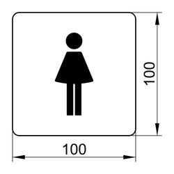 Keuco Plan WC-Türschild Symbol Damen, mit Klebeset, Verchromt, 14966010000... KEUCO-14966010000 4017214138708 (Abb. 1)