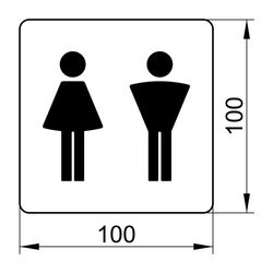 Keuco Plan WC-Türschild Symbol Damen/Herren, mit Klebeset, Verchromt, 14971010000... KEUCO-14971010000 4017214138760 (Abb. 1)