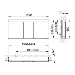 KEUCO Spiegelschrank Edition 400 21503, DALI, Wandeinbau, 1410 x 650 x 154 mm... KEUCO-21503171303 4017214694907 (Abb. 1)