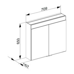 KEUCO Spiegelschrank Edition 400 21531, Wandvorbau, 1 Lichtfarbe, 710x650x167 mm... KEUCO-21531171301 4017214512058 (Abb. 1)