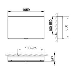 KEUCO Spiegelschrank Edition 400 21532, Wandvorbau, 1 Lichtfarbe, 1060x650x167mm... KEUCO-21532171301 4017214512256 (Abb. 1)