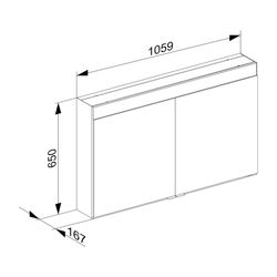 KEUCO Spiegelschrank Edition 400 21532, Wandvorbau, 1 Lichtfarbe, 1060x650x167mm... KEUCO-21532171301 4017214512256 (Abb. 1)