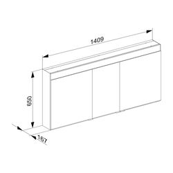 KEUCO Spiegelschrank Edition 400 21533, Wandvorbau, 1 Lichtfarbe, 1410x650x167mm... KEUCO-21533171301 4017214512454 (Abb. 1)