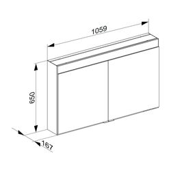 KEUCO Spiegelschrank Edition 400 21552, Wandvorb., Spiegelh., 1060 x 650 x 167 mm... KEUCO-21552171301 4017214585823 (Abb. 1)