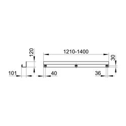 KEUCO Duschablage 24953 auf Maß, weiß, 1210-1400 x 120 x 90 mm... KEUCO-24953510500 4017214793327 (Abb. 1)
