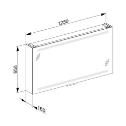 KEUCO Spiegelschrank Edition 300, 1-türig, sil-elox, 1250 x 650 x 160 mm... KEUCO-30202171201 4017214162161 (Abb. 1)