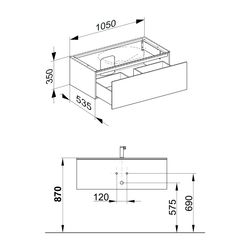 KEUCO Waschtischunterbau Edition 11 31251, 1 Auszug, cashmere/Glas cashmere... KEUCO-31251180000 4017214485697 (Abb. 1)