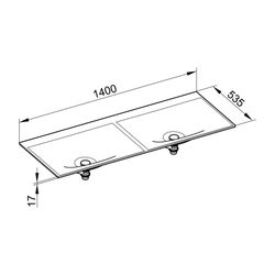 KEUCO Varicor-Waschtisch Edition 11 31263, ohne Hahnlochbohrung, weiß, 1400 mm... KEUCO-31263701400 4017214385911 (Abb. 1)