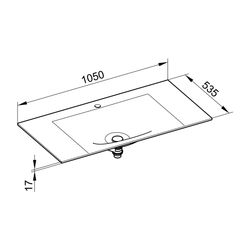 KEUCO Varicor-Waschtisch Edition 11 31270, mit 1 Loch Bohrung, weiß, 1050 mm... KEUCO-31270701001 4017214392780 (Abb. 1)