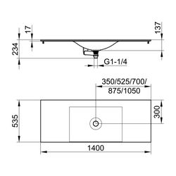 KEUCO Varicor-Waschtisch Edition 11 31270, ohne Hahnlohbohrung, weiß, 1400 mm... KEUCO-31270701400 4017214392735 (Abb. 1)