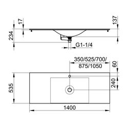 KEUCO Varicor-Waschtisch Edition 11 31270, mit 1 Loch Bohrung, weiß, 1400 mm... KEUCO-31270701401 4017214392797 (Abb. 1)