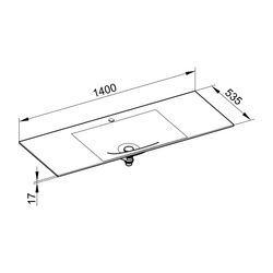 KEUCO Varicor-Waschtisch Edition 11 31270, mit 1 Loch Bohrung, weiß, 1400 mm... KEUCO-31270701401 4017214392797 (Abb. 1)