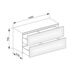 KEUCO Sideboard Edition 11 31327, 2 Auszüge, weiß/Glas weiß... KEUCO-31327300000 4017214415625 (Abb. 1)