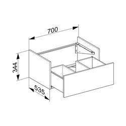 KEUCO Unterbauschrank Edition 400 31441, mit Ausschnitt, weiß HG/weiß HG... KEUCO-31441210100 4017214539529 (Abb. 1)