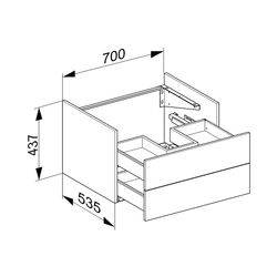 KEUCO Unterbauschrank Edition 400 31442, mit Ausschnitt, weiß HG/weiß HG... KEUCO-31442210100 4017214539789 (Abb. 1)