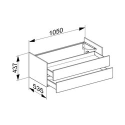 KEUCO Unterbauschrank Edition 400 31452, 2 Auszüge, Nußbaum/Nußbaum... KEUCO-31452680000 4017214540792 (Abb. 1)