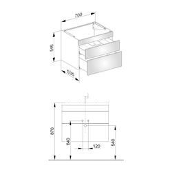 KEUCO Waschtischunterbau Edition 400 31541, 2 Auszüge, Nußbaum/Nußbaum... KEUCO-31541680000 4017214518562 (Abb. 1)