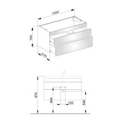 KEUCO Waschtischunterbau Edition 400 31551, 2 Auszüge, Nußbaum/Nußbaum... KEUCO-31551680000 4017214518630 (Abb. 1)