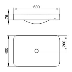 KEUCO Keramik-Waschtisch Edition 400 31570, ohne Hahnlochbohrung, weiß, 600x75x400mm... KEUCO-31570317500 4017214513468 (Abb. 1)