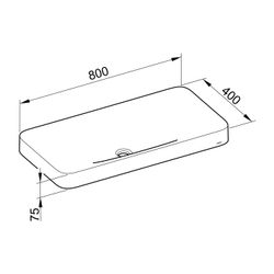 KEUCO Keramik-Waschtisch Edition 400 31580, ohne Hahnlochbohrung, weiß, 800x75x400mm... KEUCO-31580317500 4017214513482 (Abb. 1)