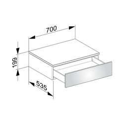 KEUCO Sideboard Edition 400 31740, 1 Auszug, weiß/Glas cashmere klar... KEUCO-31740740000 4017214522187 (Abb. 1)