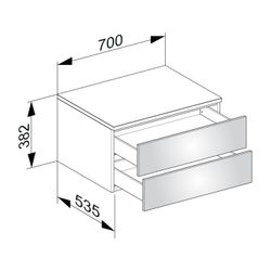 KEUCO Sideboard Edition 400 31742, 2 Auszüge, anthraz./Glas anthraz.klar... KEUCO-31742110000 4017214522637 (Abb. 1)