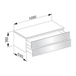 KEUCO Sideboard Edition 400 31752, 2 Auszüge, weiß/Glas trüffel klar... KEUCO-31752720000 4017214524181 (Abb. 1)