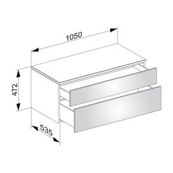 KEUCO Sideboard Edition 400 31753, 2 Auszüge, weiß/Glas cashmere klar... KEUCO-31753740000 4017214524525 (Abb. 1)