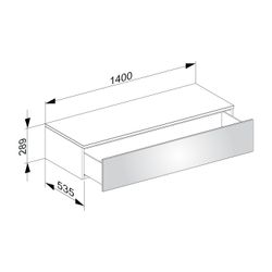 KEUCO Sideboard Edition 400 31761, 1 Auszug, weiß/Glas trüffel klar... KEUCO-31761720000 4017214525287 (Abb. 1)
