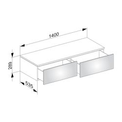 KEUCO Sideboard Edition 400 31765, 2 Auszüge, weiß/Glas trüffel klar... KEUCO-31765720000 4017214526666 (Abb. 1)